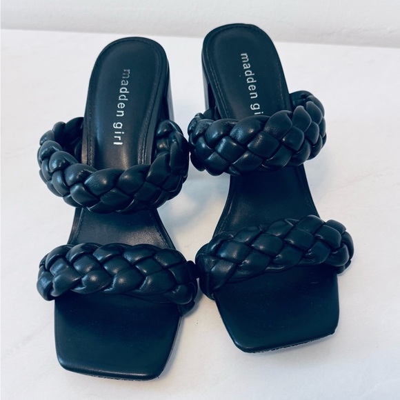 Madden Girl Black Braided Heels - Picture 4 of 7